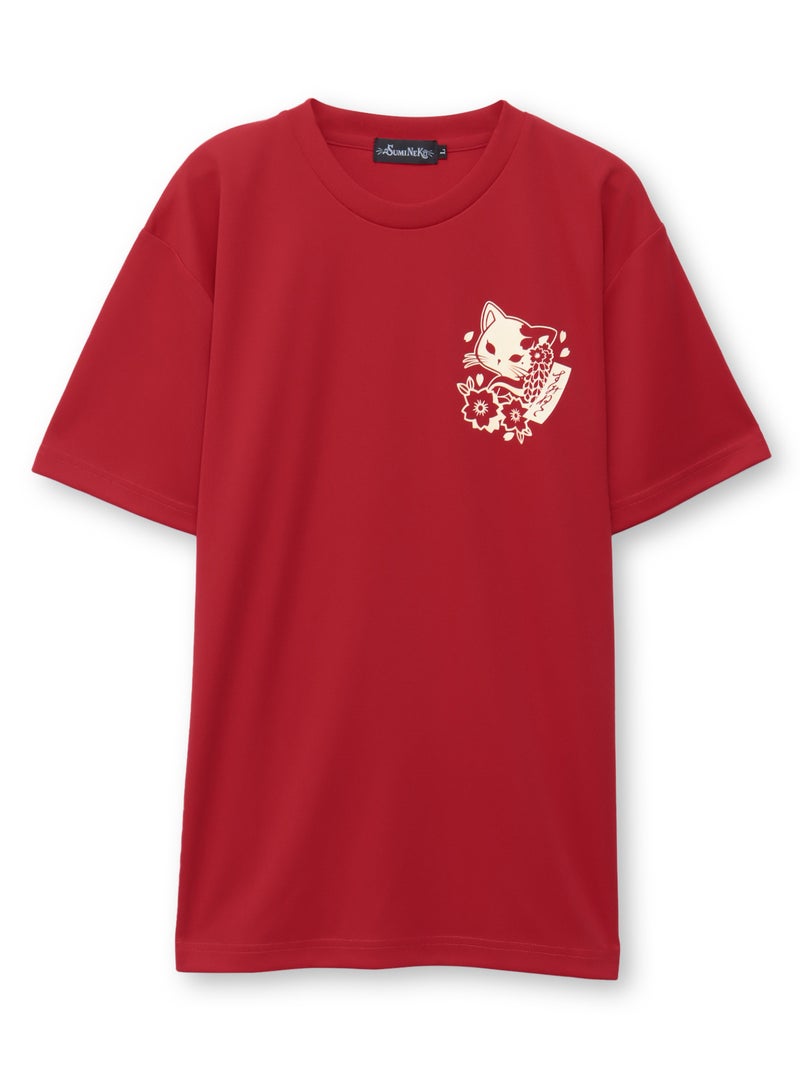 【SUMINEKO】“花魁猫”プリントDRY素材Tシャツ