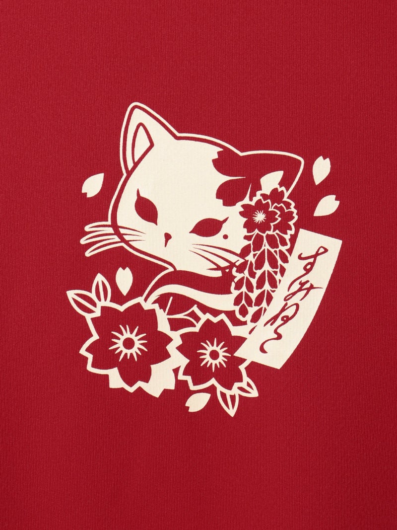 【SUMINEKO】“花魁猫”プリントDRY素材Tシャツ