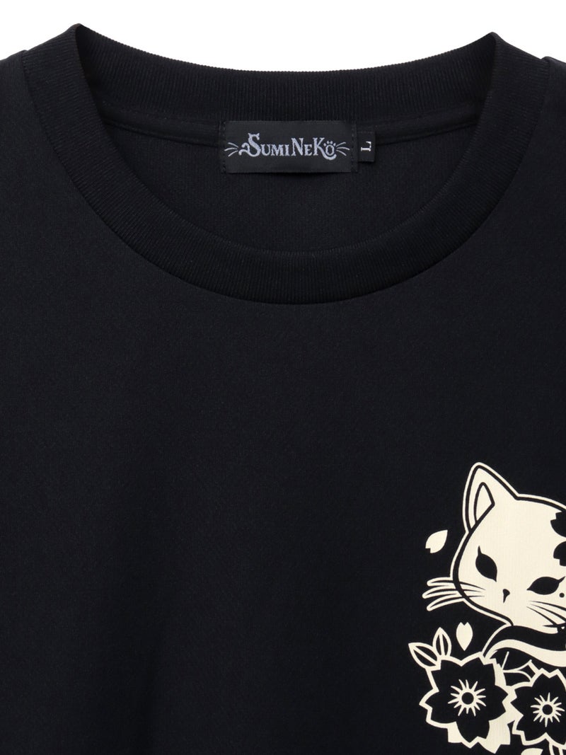 【SUMINEKO】“花魁猫”プリントDRY素材Tシャツ
