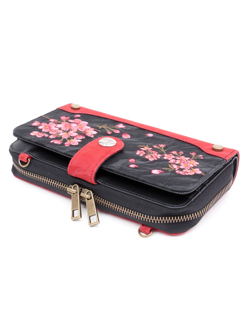 ≪40%OFF≫【雅結】桜刺繍ショルダーウォレット≪返品・取寄対応不可≫