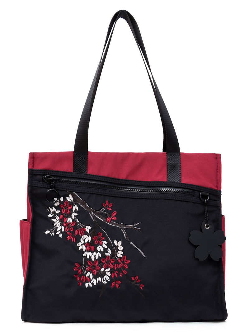 ≪20%OFF≫【雅結】桜刺繍入り2WAYトートバッグ≪返品・取寄対応不可≫