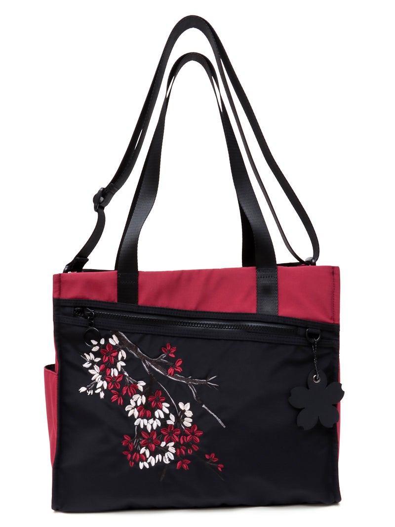 ≪20%OFF≫【雅結】桜刺繍入り2WAYトートバッグ≪返品・取寄対応不可≫