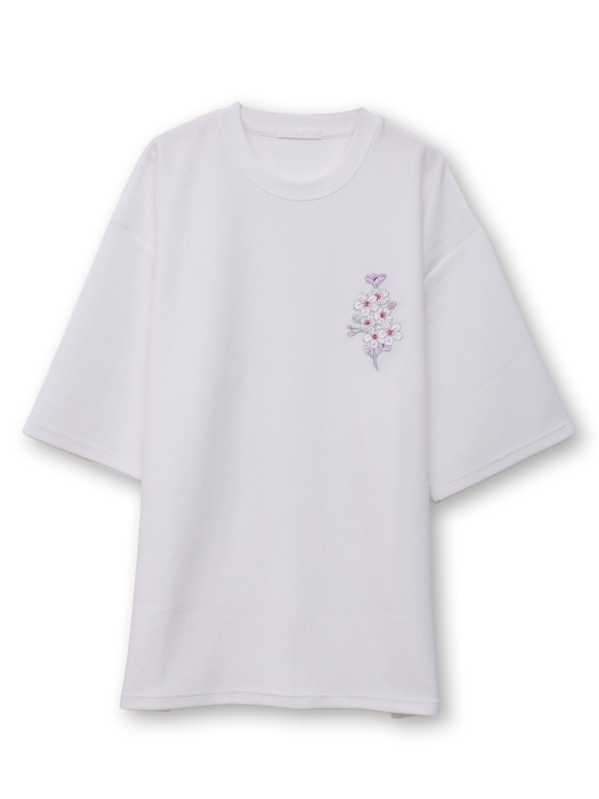 【雅結】桜柄 刺繍入りTシャツ