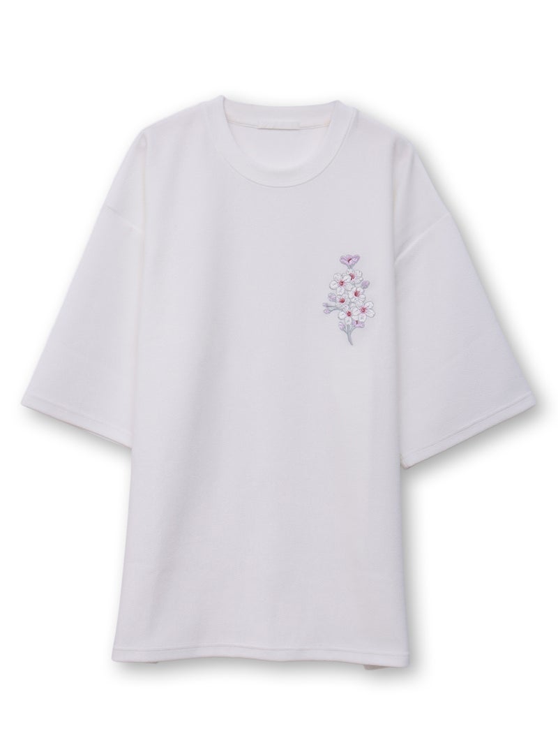 【雅結】桜柄 刺繍入りTシャツ