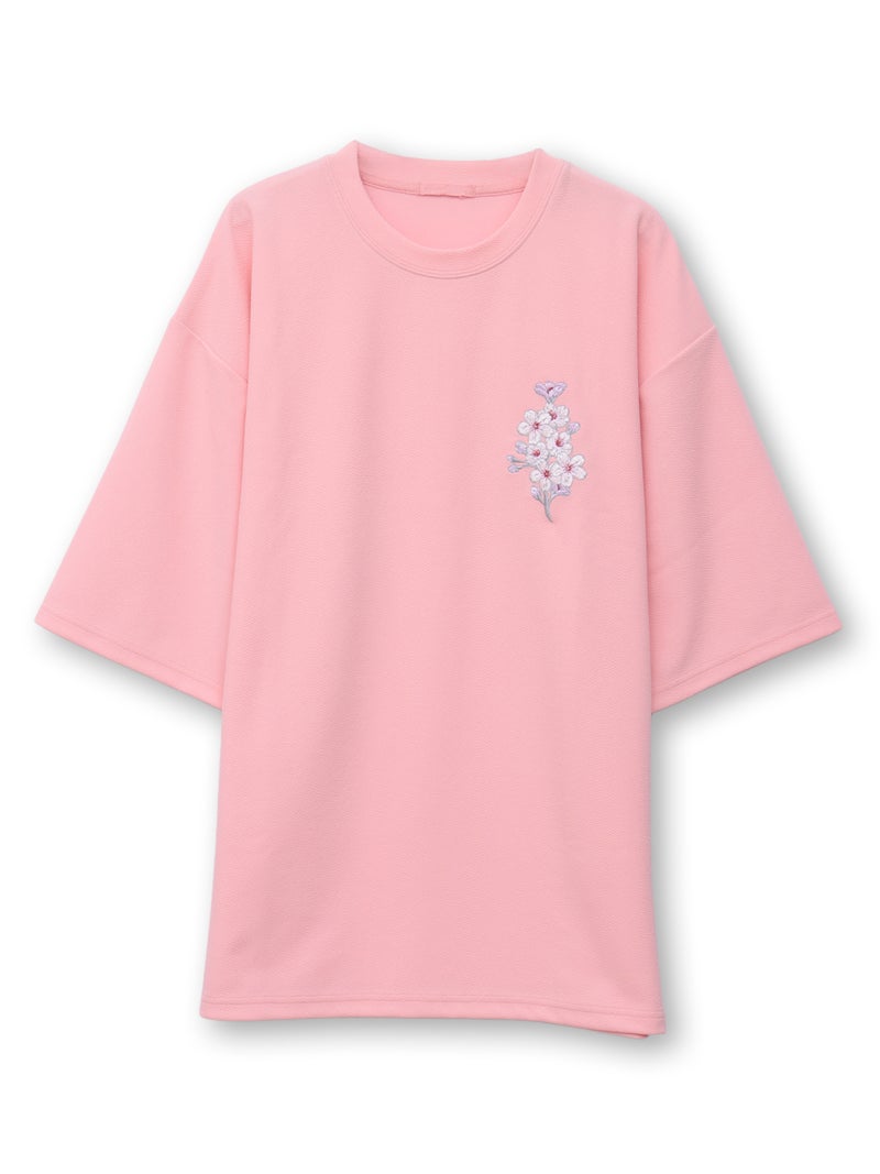 【雅結】桜柄 刺繍入りTシャツ