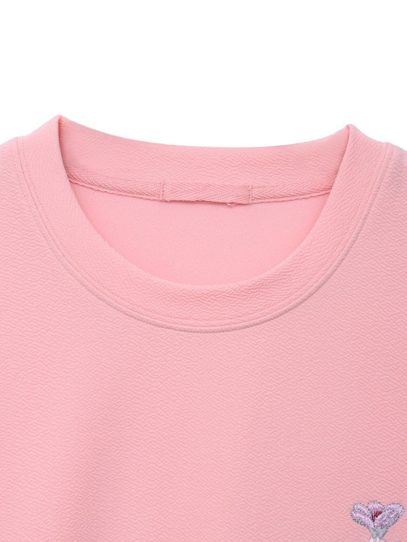 【雅結】桜柄 刺繍入りTシャツ
