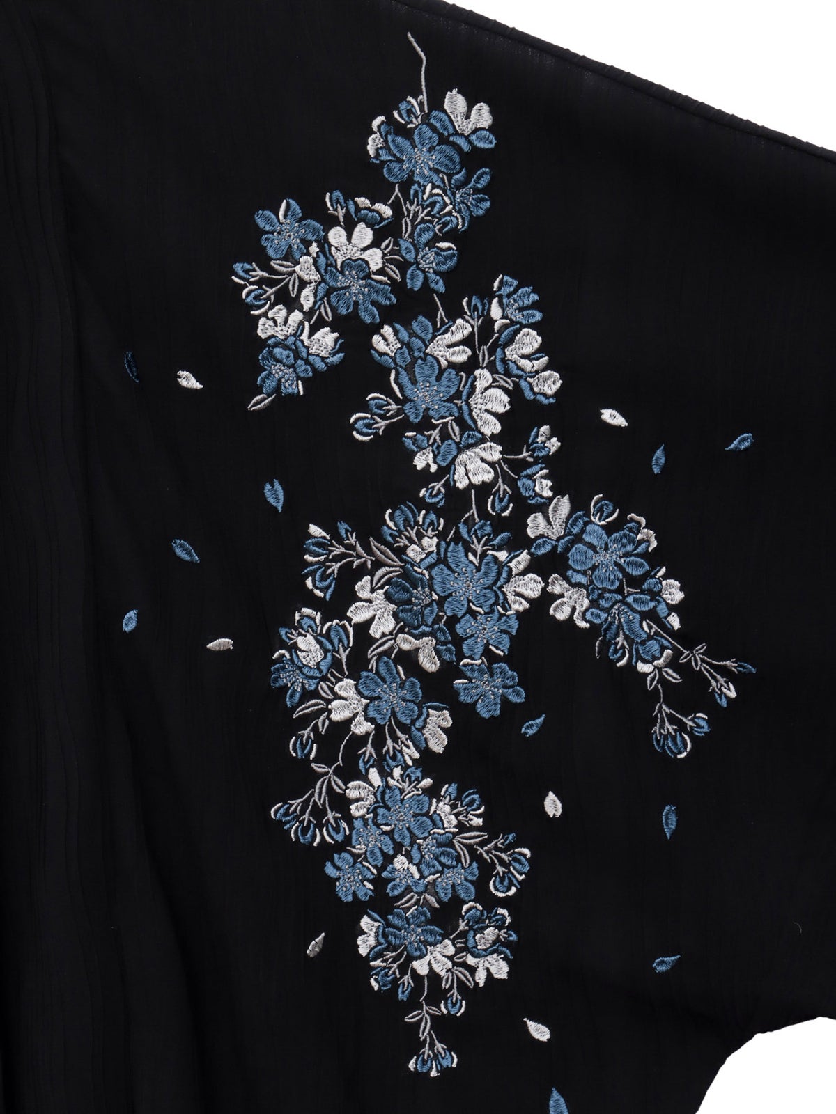 【雅結】桜刺繍 楊柳素材 ロングカーディガン