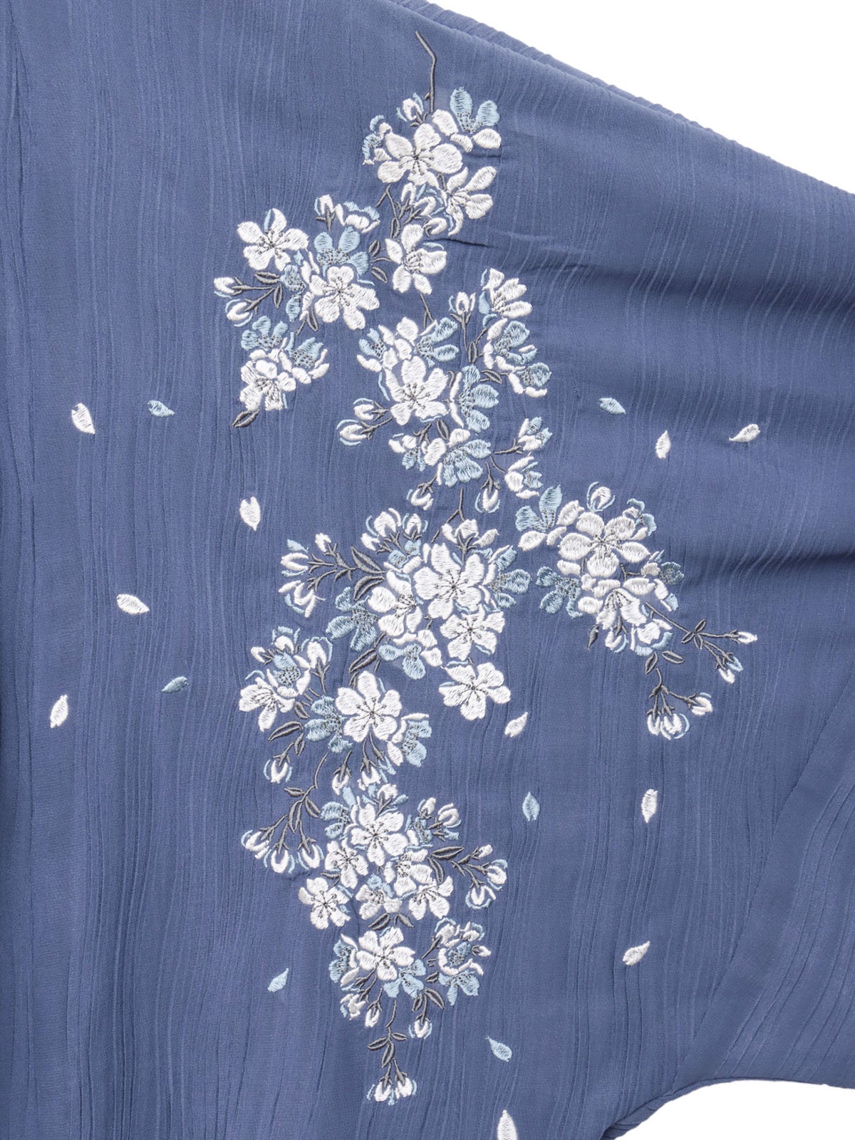 【雅結】桜刺繍 楊柳素材 ロングカーディガン