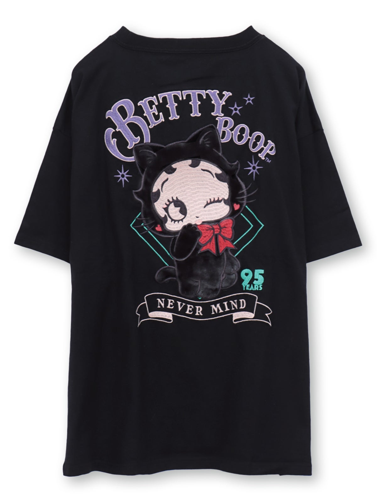 【BETTY BOOP】“黒猫ベイビーベティ”総刺繍Tシャツ