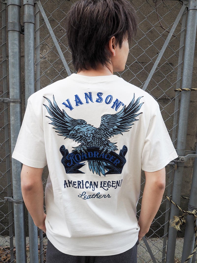 【VANSON】イーグル刺繍入りTシャツ〔別注〕