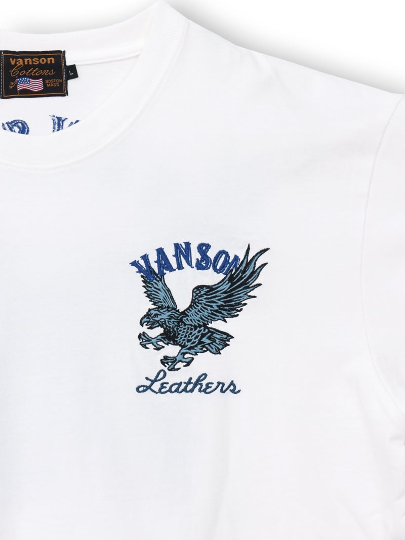 【VANSON】イーグル刺繍入りTシャツ〔別注〕