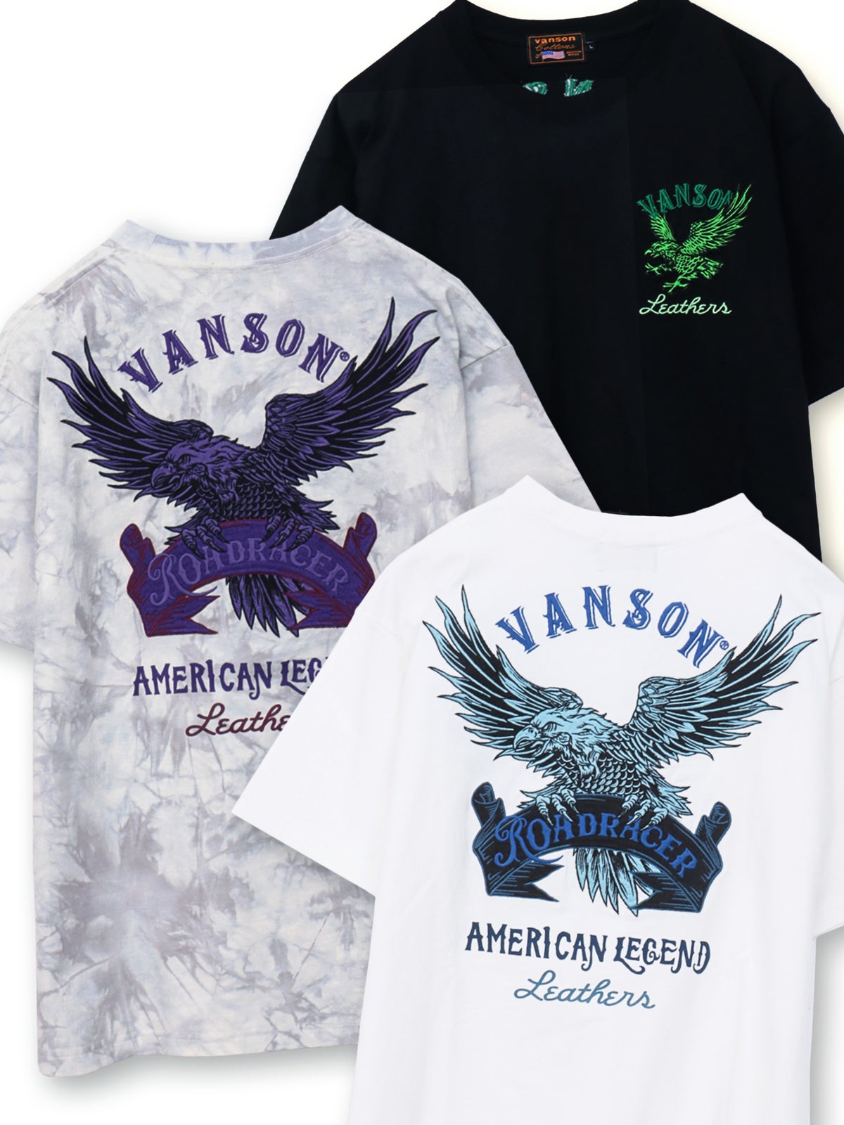 【VANSON】イーグル刺繍入りTシャツ〔別注〕