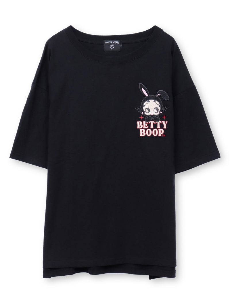 【BETTY BOOP】“黒うさぎベイビーベティ”刺繍入りTシャツ〔別注〕