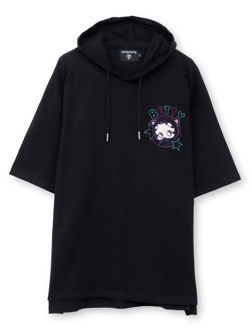 【BETTY BOOP】“サイバーベティ”BIGシルエット半袖TEEパーカー〔別注〕