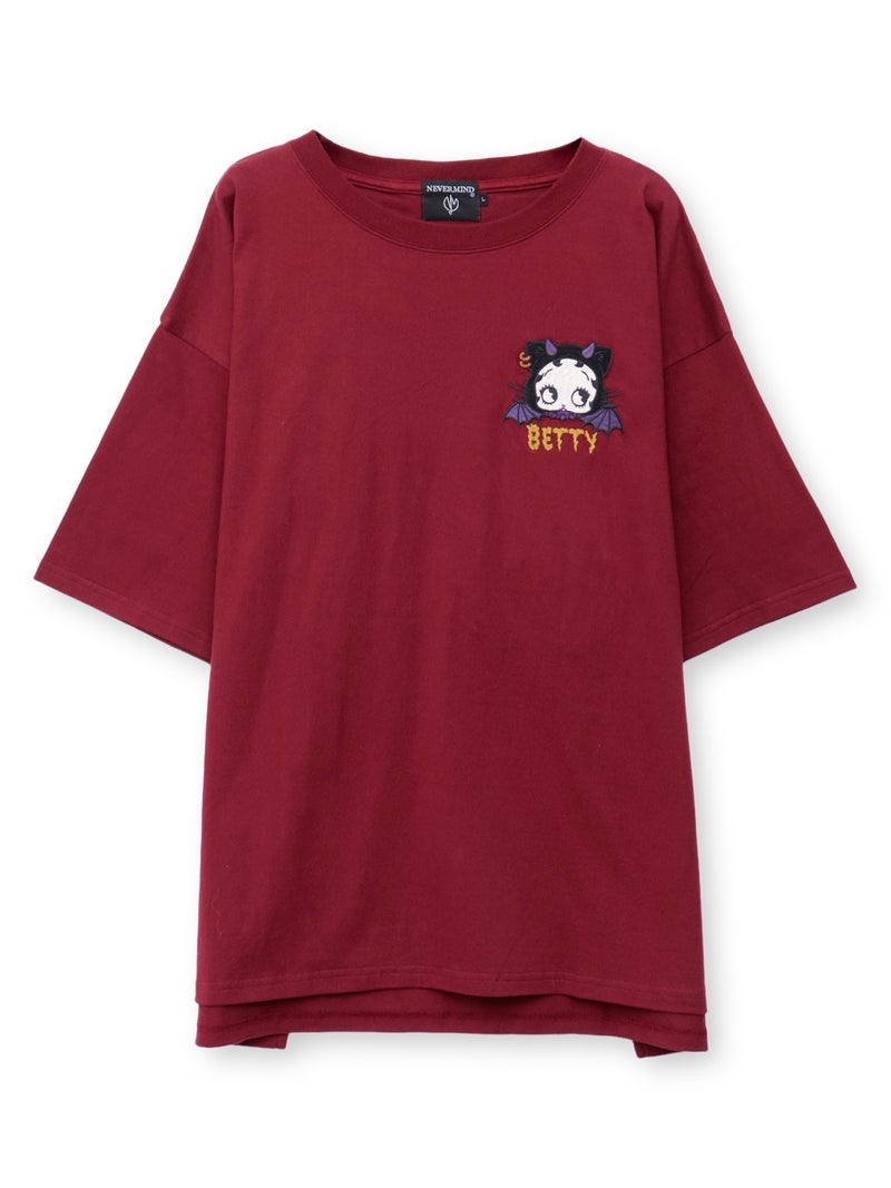 【BETTY BOOP】“デビルWベイビーベティ”刺繍入りTシャツ〔別注〕