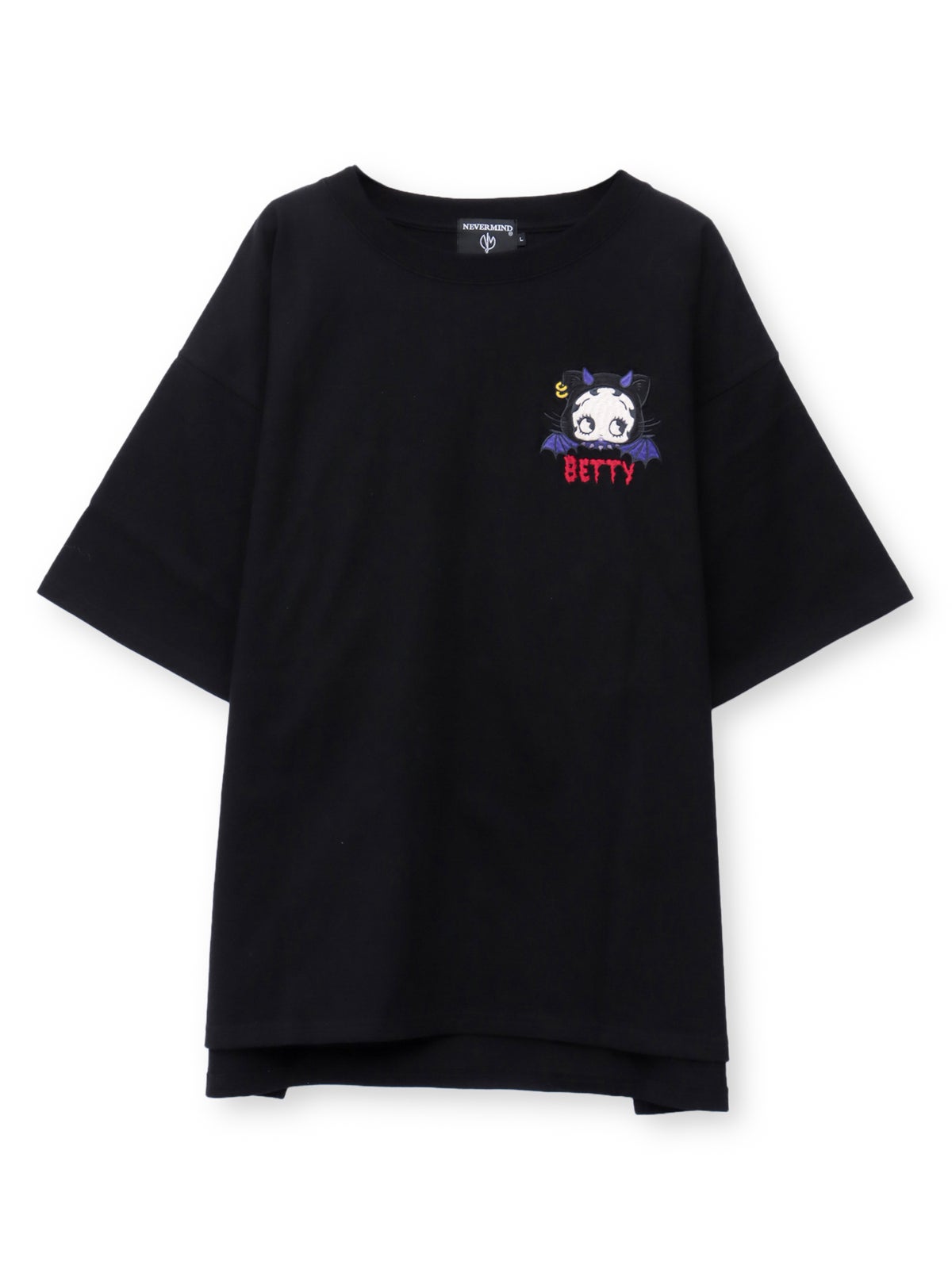 【BETTY BOOP】“デビルWベイビーベティ”刺繍入りTシャツ〔別注〕