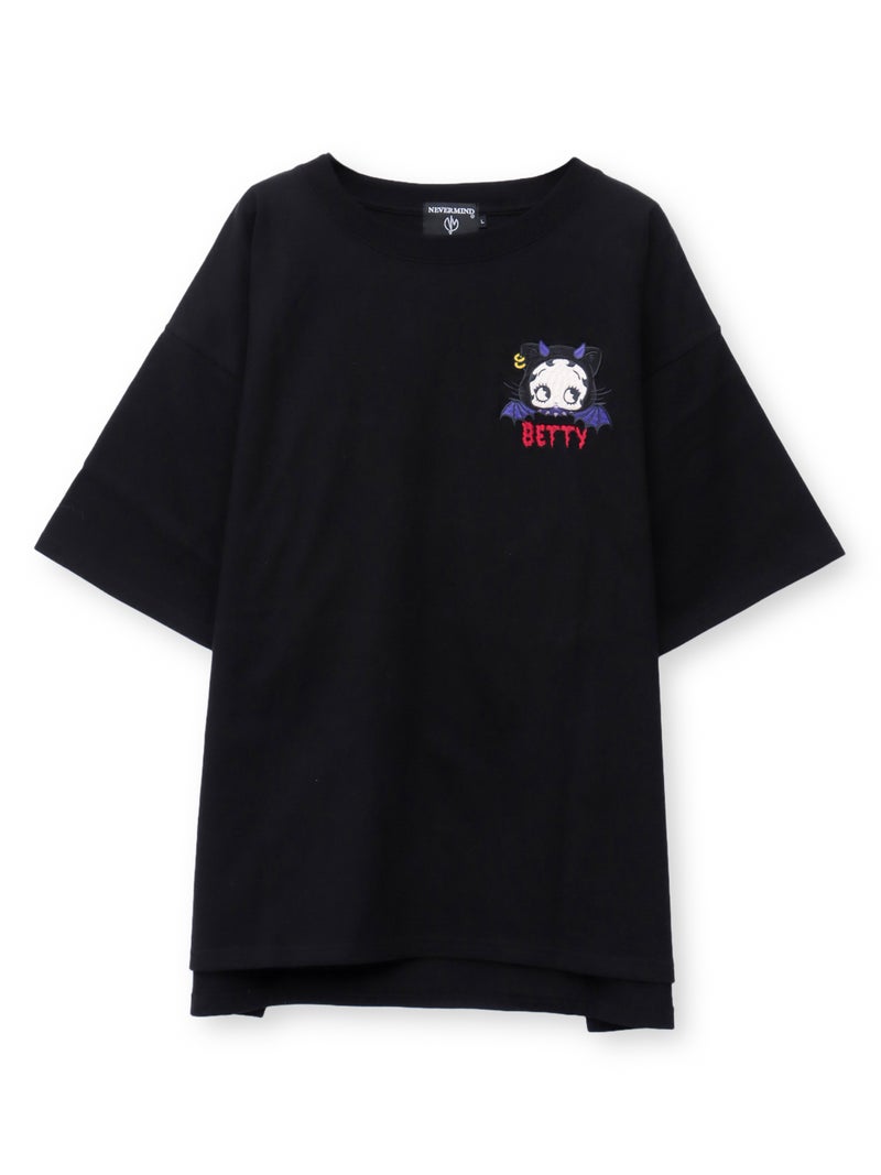【BETTY BOOP】“デビルWベイビーベティ”刺繍入りTシャツ〔別注〕