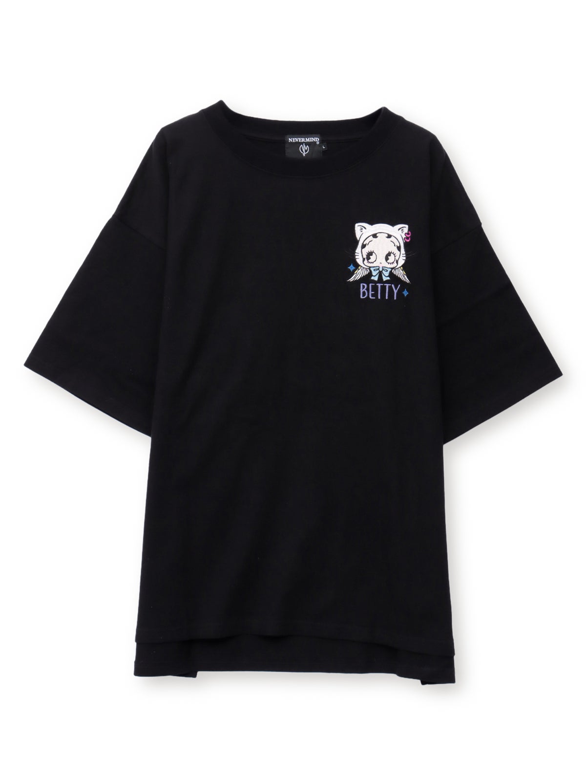 【BETTY BOOP】“エンジェルWベイビーベティ”刺繍入りTシャツ〔別注〕