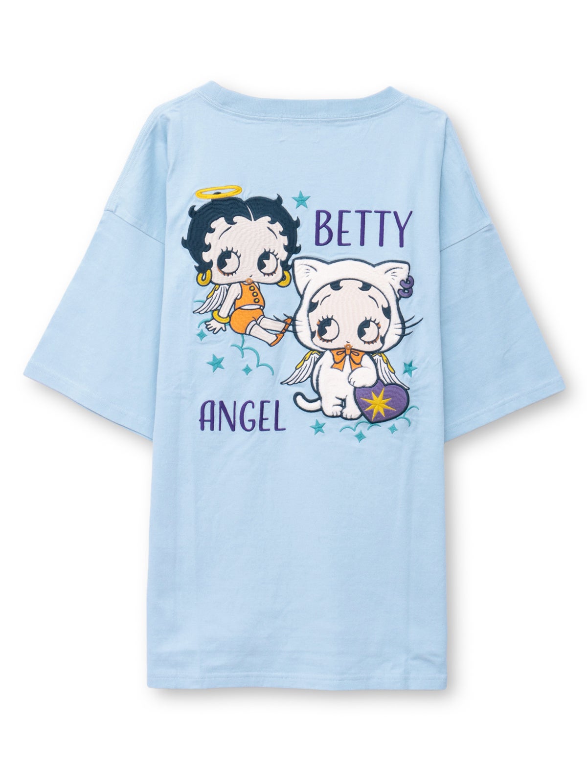 【BETTY BOOP】“エンジェルWベイビーベティ”刺繍入りTシャツ〔別注〕