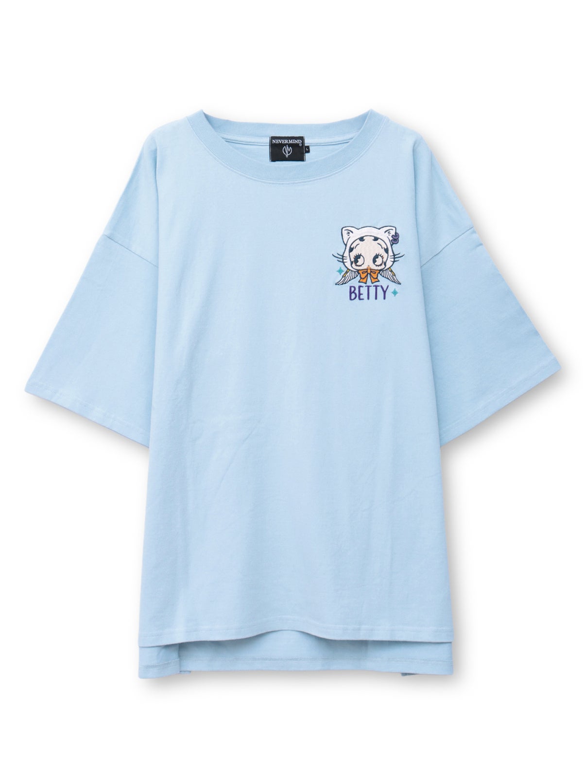 【BETTY BOOP】“エンジェルWベイビーベティ”刺繍入りTシャツ〔別注〕