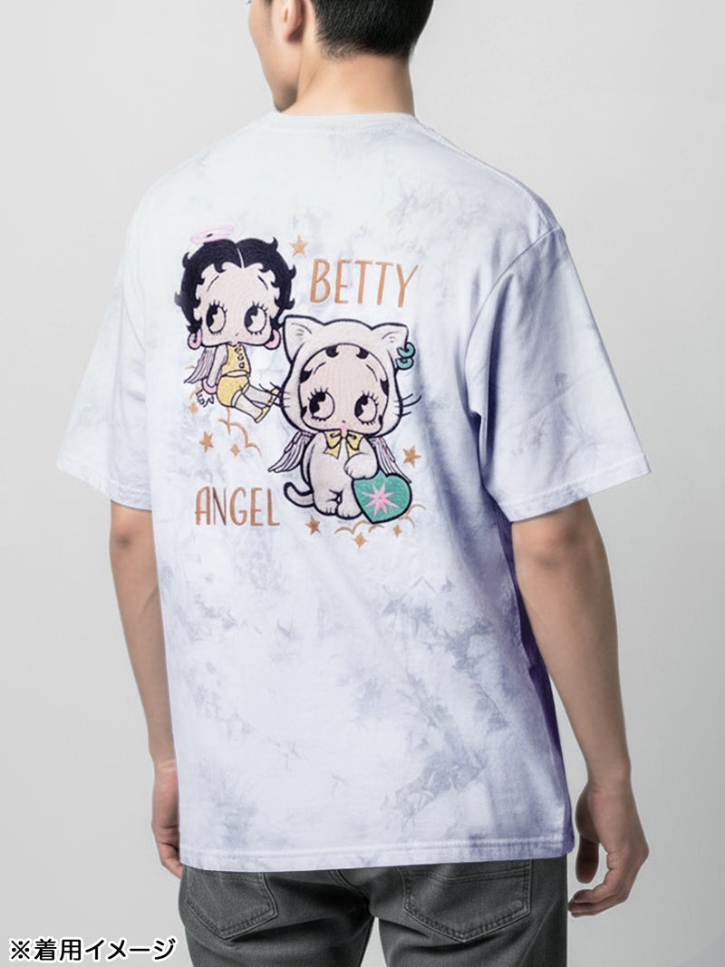 【BETTY BOOP】“エンジェルWベイビーベティ”刺繍入りTシャツ〔別注〕