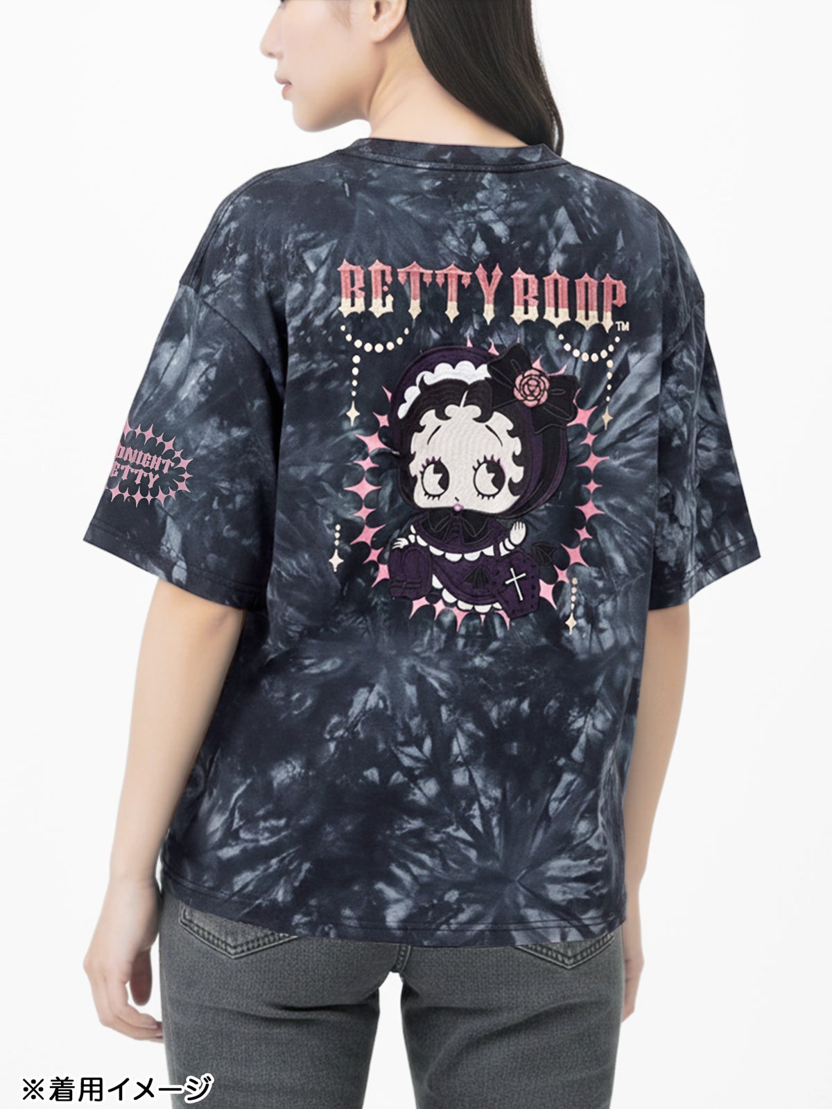 【BETTY BOOP】“ゴスロリベイビーベティ”刺繍入りTシャツ〔別注〕