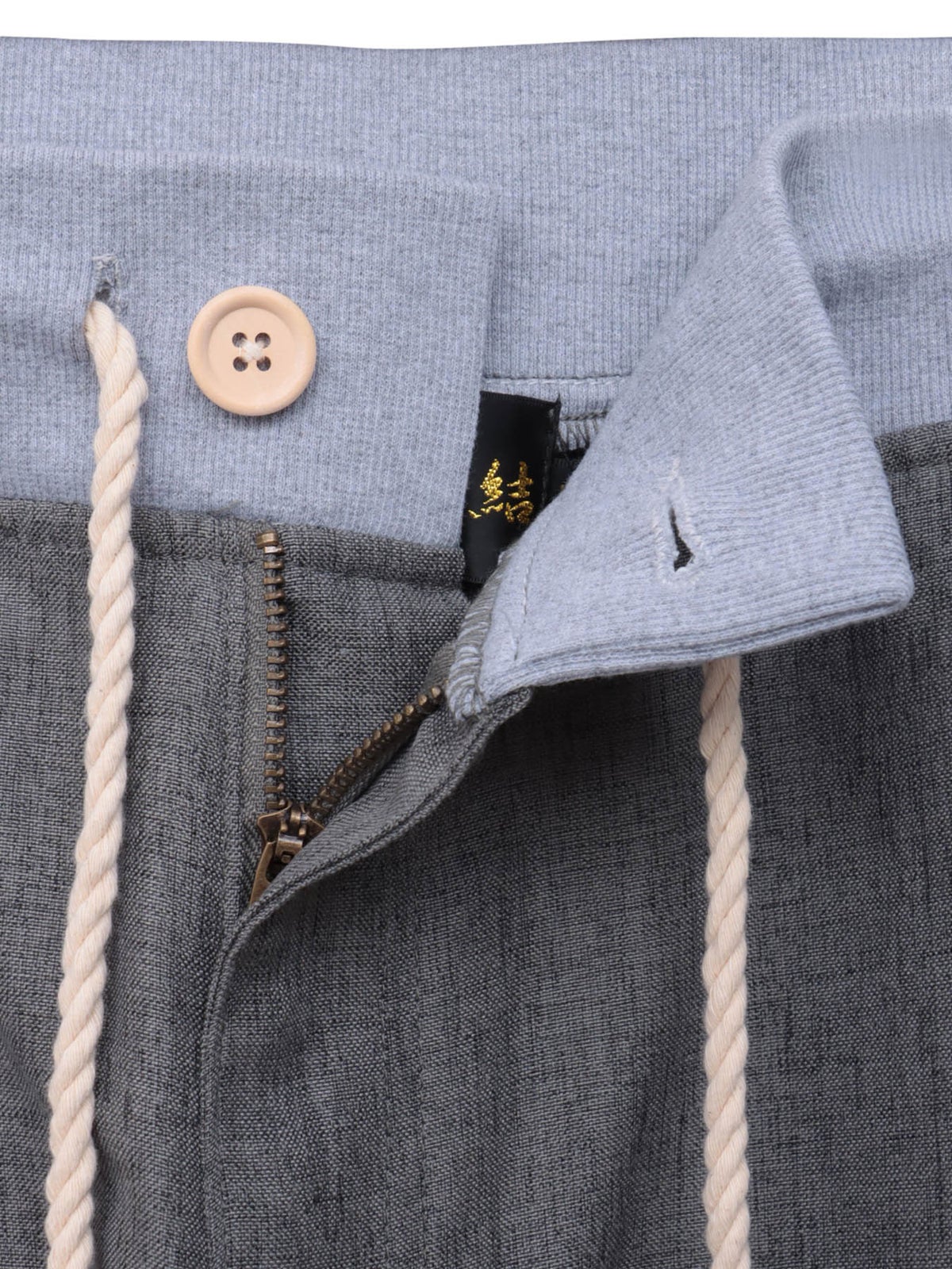 【雅結】桜刺繍シャンブレー素材クロップドパンツ