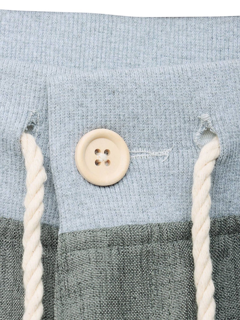 【雅結】桜刺繍シャンブレー素材クロップドパンツ