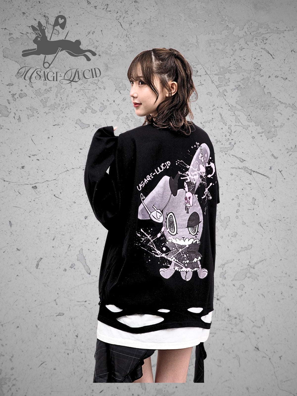 【USAGI-LUCID】KuroEダメージロンTEE