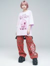 ≪40%OFF≫【USAGI-LUCID】ロゴチェックサスパンツ≪返品・取寄対応不可≫