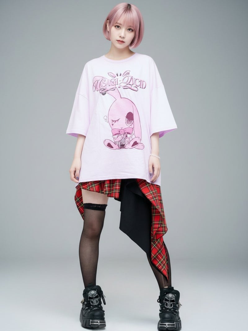 ≪40%OFF≫【USAGI-LUCID】チェックアシメスカートパンツ≪返品・取寄対応不可≫