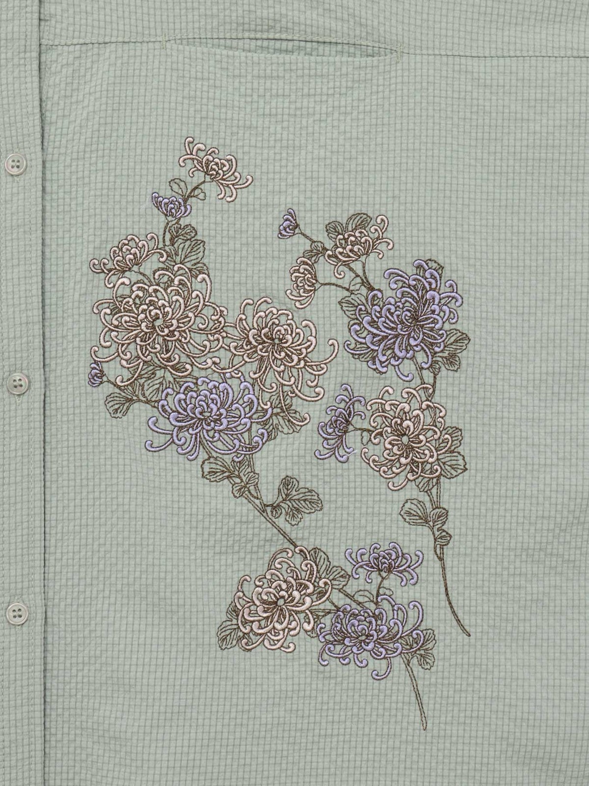 【雅結】菊刺繍サッカー素材ドルマンシャツ≪