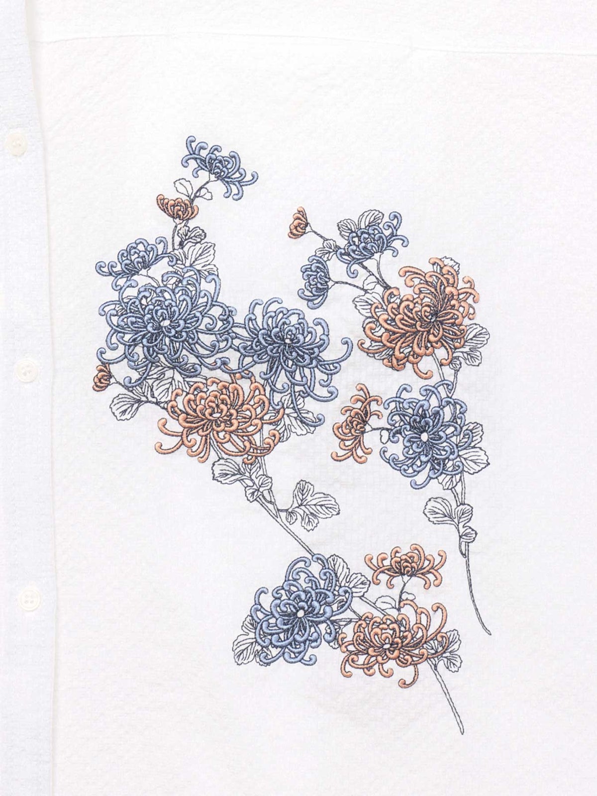 【雅結】菊刺繍サッカー素材ドルマンシャツ≪