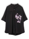 【雅結】菊刺繍サッカー素材ドルマンシャツ≪