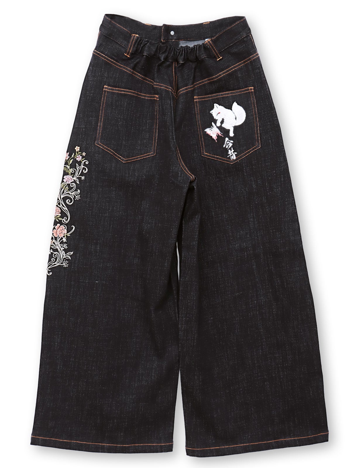 ≪30%OFF≫【今昔 -KON-JAKU-】“清明風月”総刺繍ワイドデニムパンツ≪返品・取寄対応不可≫