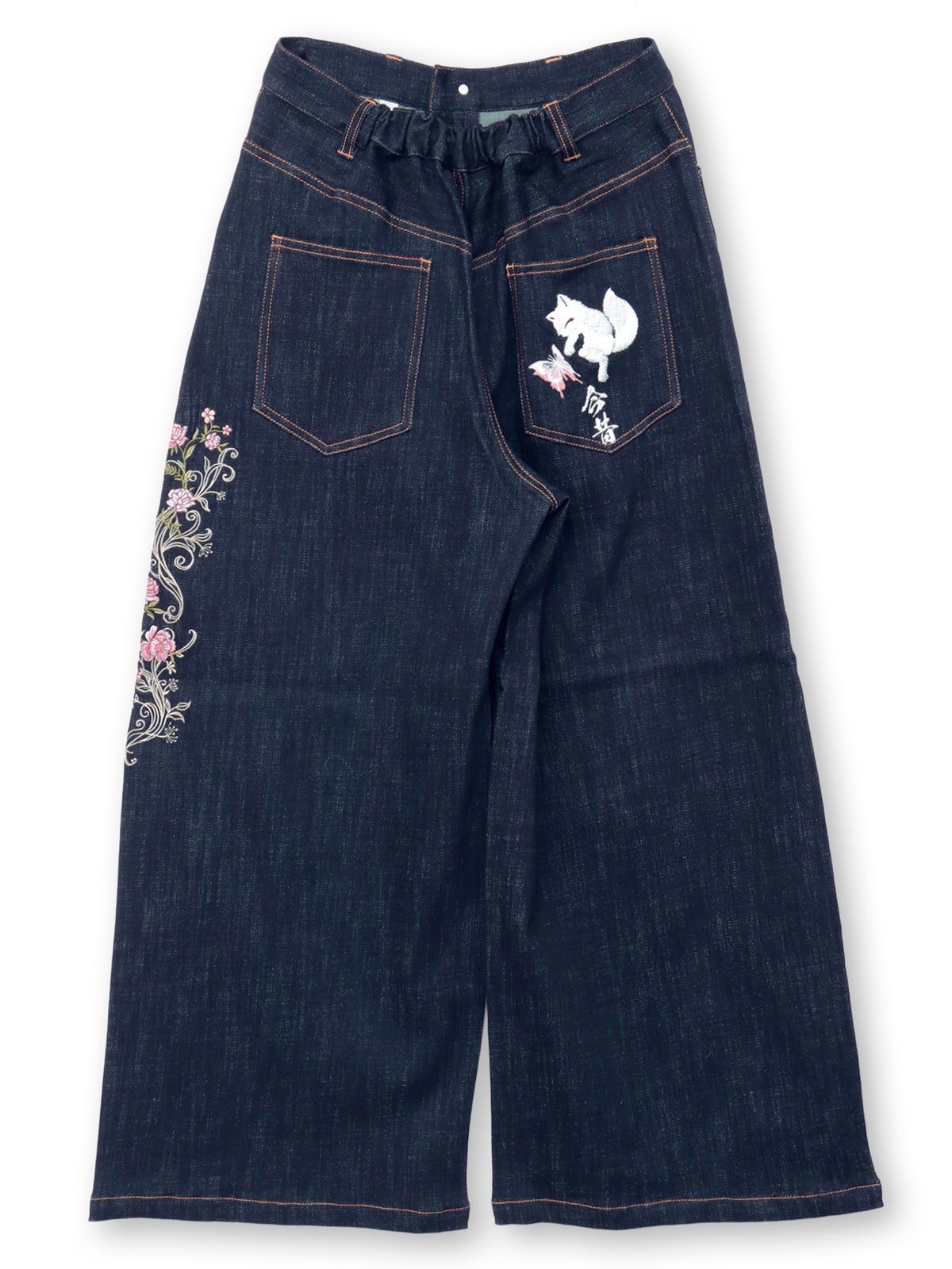 ≪30%OFF≫【今昔 -KON-JAKU-】“清明風月”総刺繍ワイドデニムパンツ≪返品・取寄対応不可≫