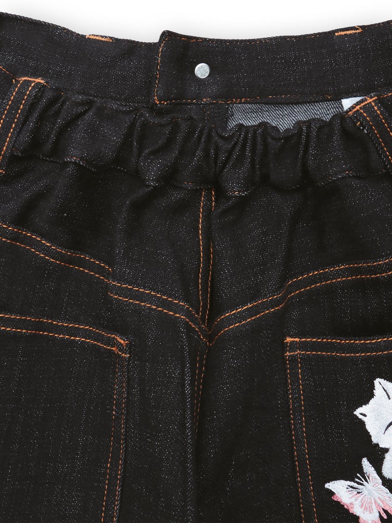 ≪30%OFF≫【今昔 -KON-JAKU-】“清明風月”総刺繍ワイドデニムパンツ≪返品・取寄対応不可≫