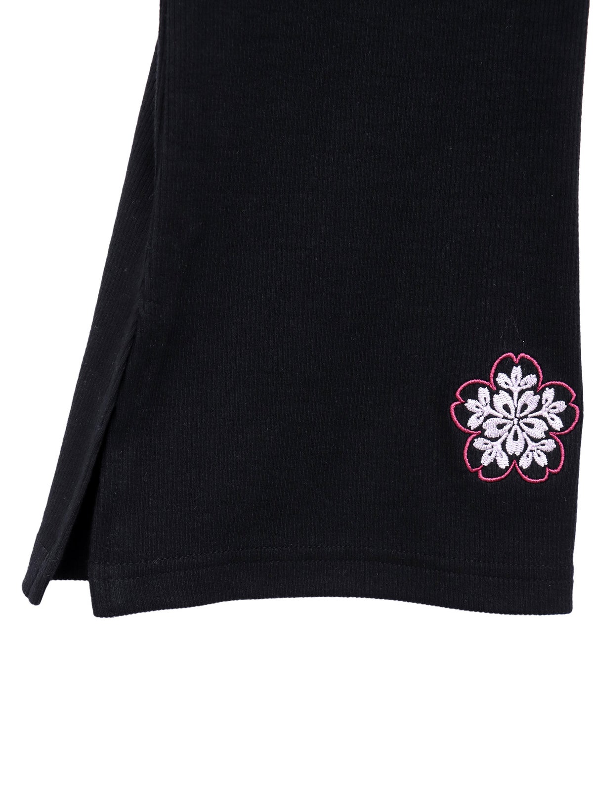 ≪50%OFF≫【雅結】桜刺繍リブフレアパンツ≪返品・取寄対応不可≫