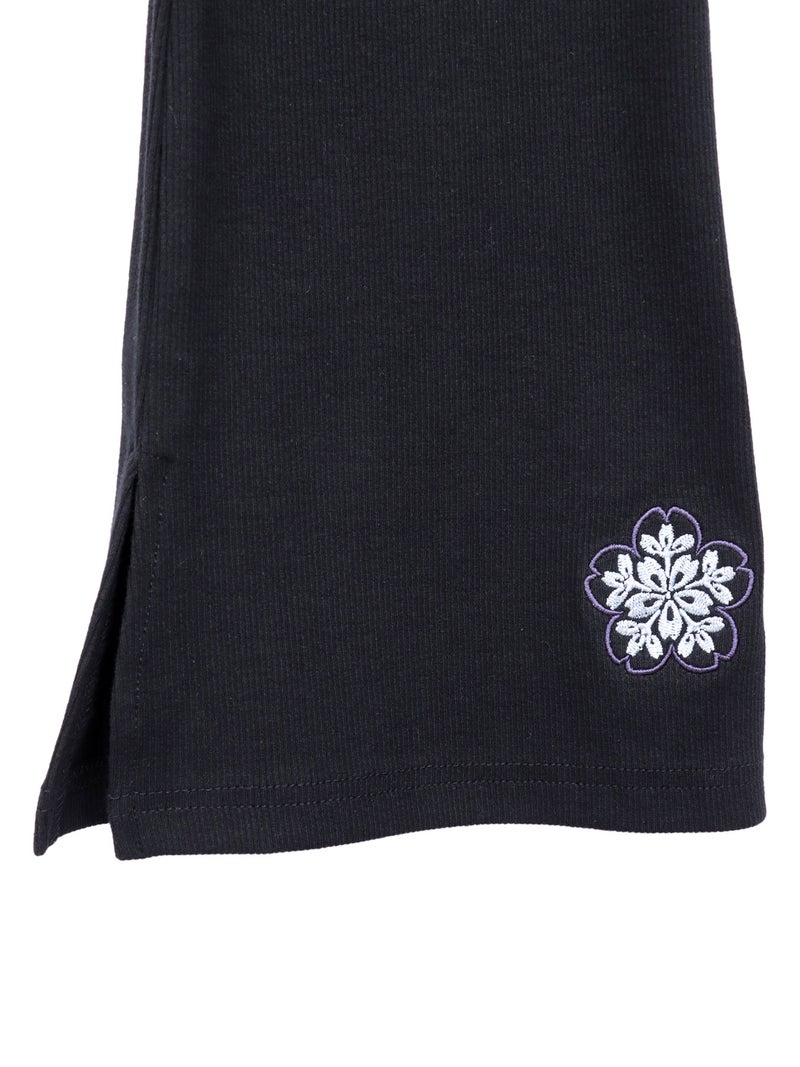 ≪50%OFF≫【雅結】桜刺繍リブフレアパンツ≪返品・取寄対応不可≫