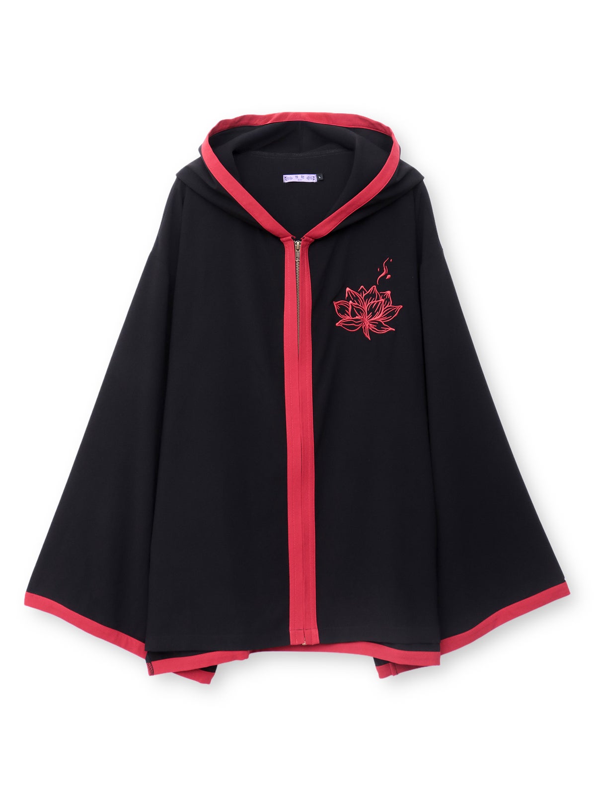 【雅結 -EN-】“八咫烏と蓮”刺繍入りキモノスリーブZIPパーカー