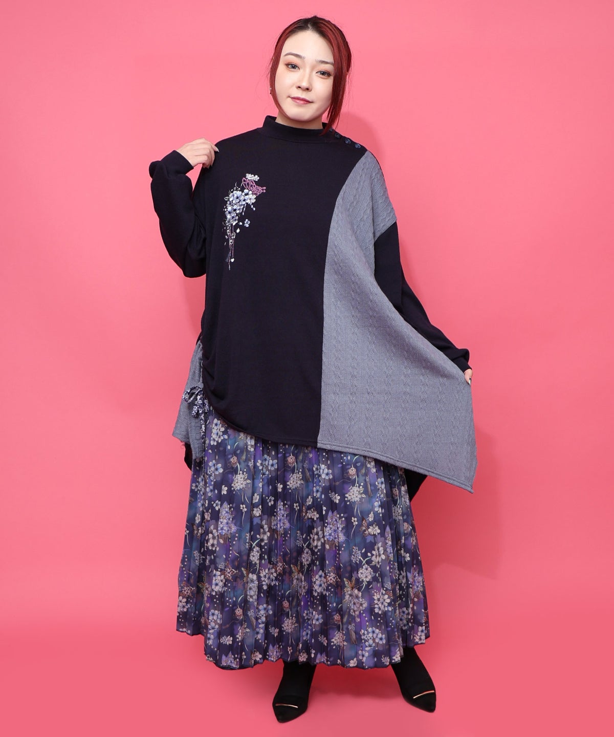 【雅結×iS ScoLar】コラボ 花蝶リバーシブルスカート
