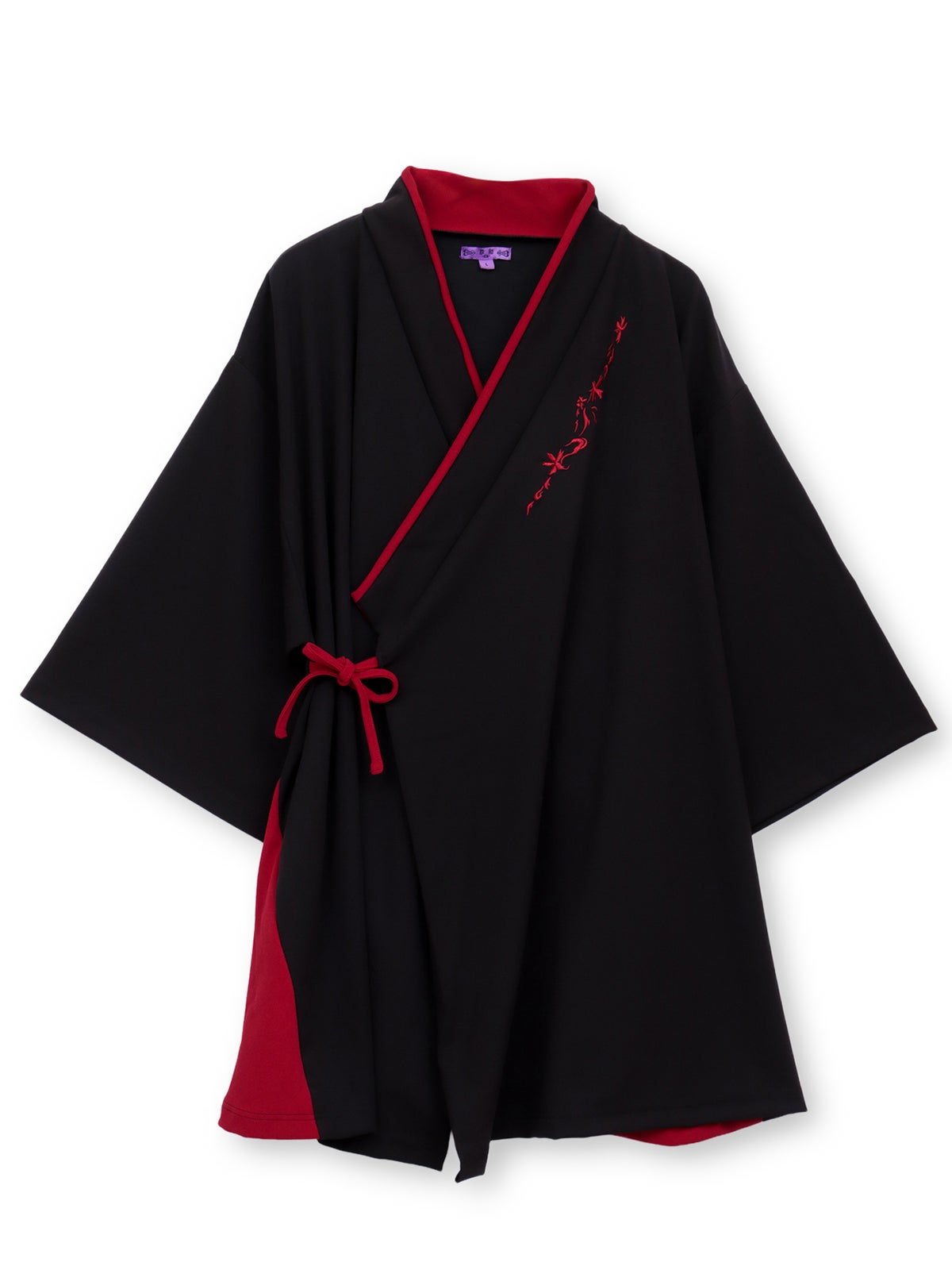 【雅結 -EN-】“九尾”刺繍入りキモノスリーブ8分袖 変形シャツ