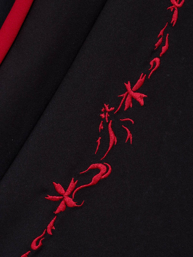 【雅結 -EN-】“九尾”刺繍入りキモノスリーブ8分袖 変形シャツ