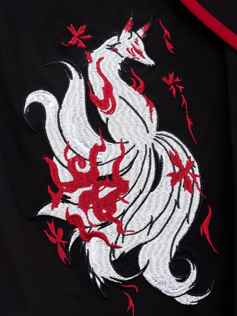 ≪30%OFF≫【雅結 -EN-】“九尾”刺繍入り変形ワイドパンツ≪返品・取寄対応不可≫
