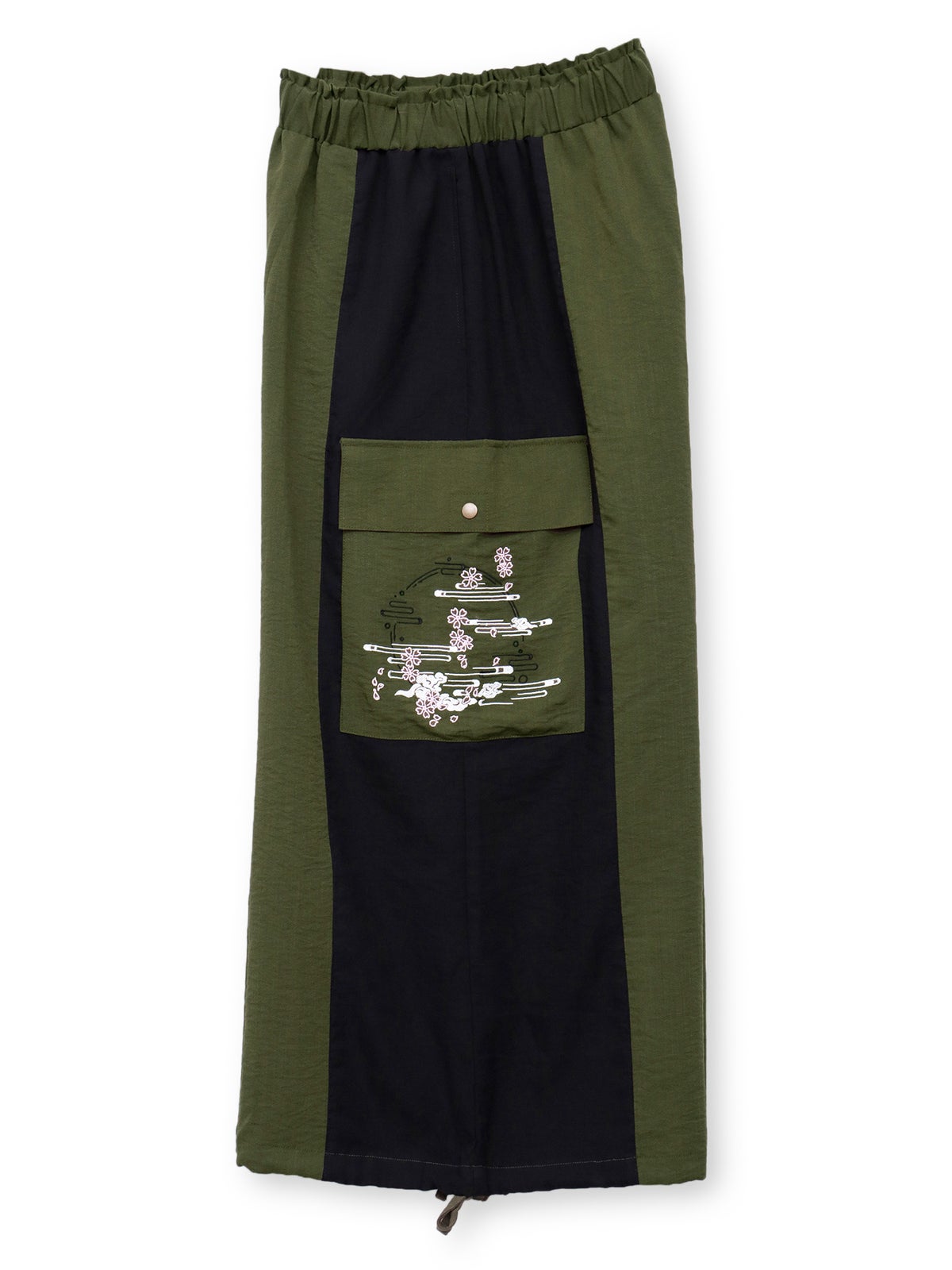  ≪20%OFF≫【雅結】“桜と雲”刺繍入りワイドカーゴパンツ≪返品・取寄対応不可≫