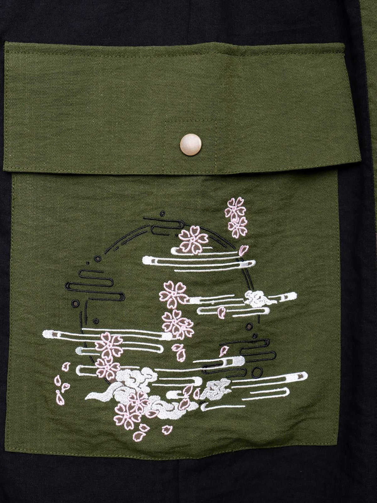  ≪20%OFF≫【雅結】“桜と雲”刺繍入りワイドカーゴパンツ≪返品・取寄対応不可≫