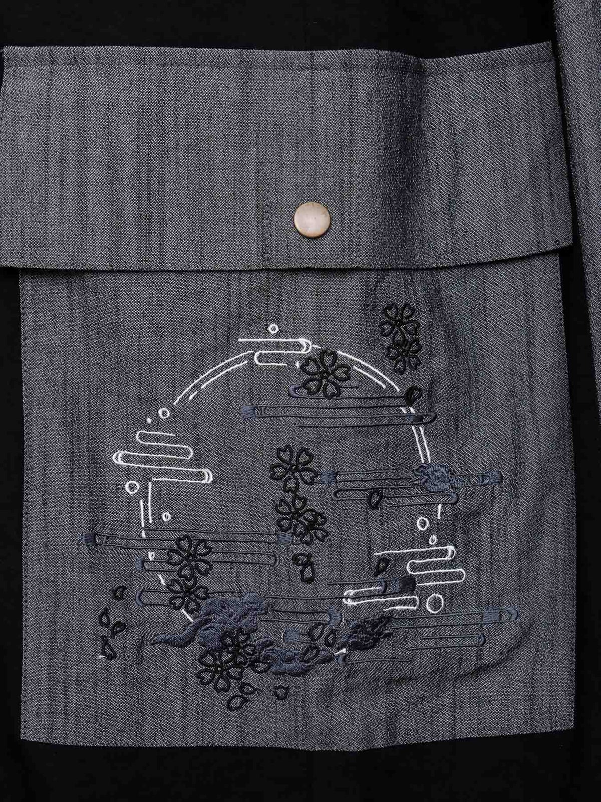  ≪20%OFF≫【雅結】“桜と雲”刺繍入りワイドカーゴパンツ≪返品・取寄対応不可≫