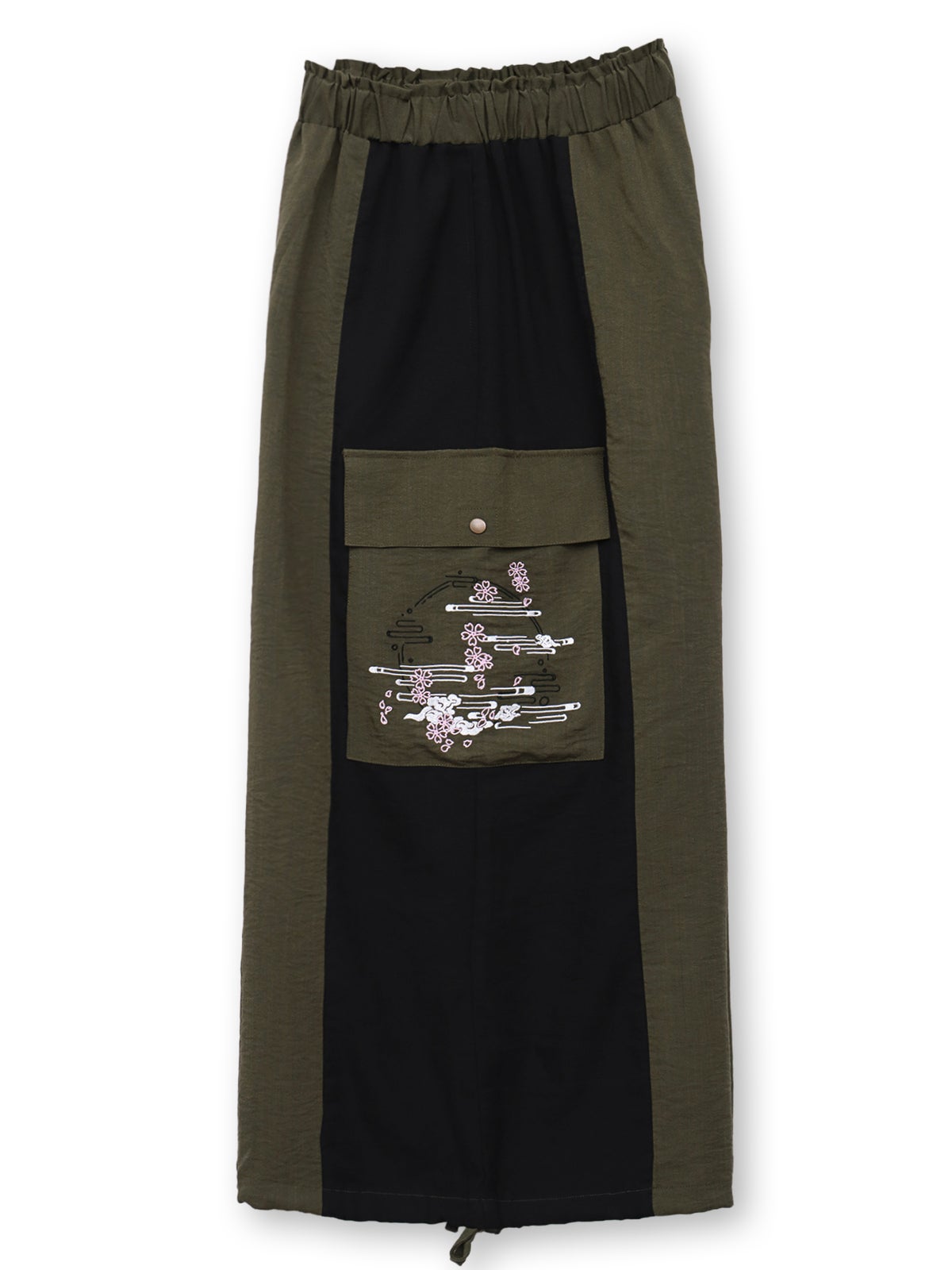  ≪20%OFF≫【雅結】“桜と雲”刺繍入りワイドカーゴパンツ≪返品・取寄対応不可≫