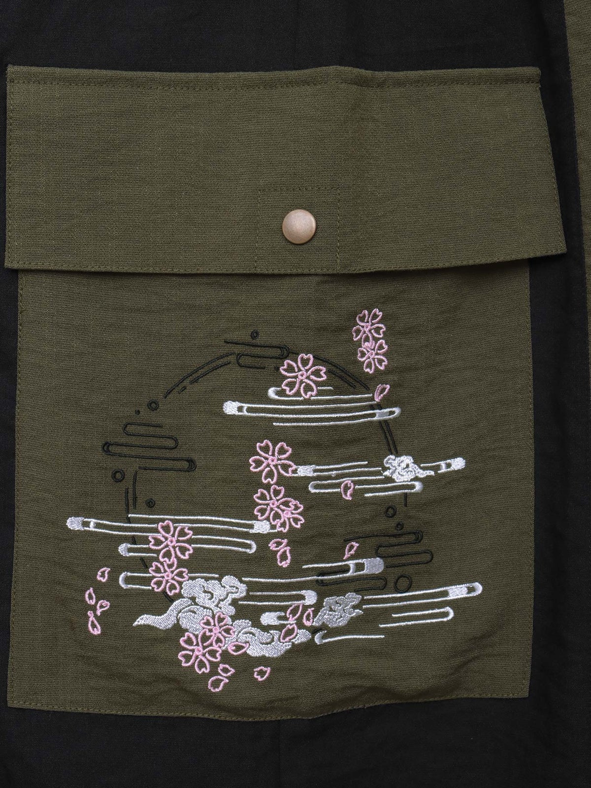  ≪20%OFF≫【雅結】“桜と雲”刺繍入りワイドカーゴパンツ≪返品・取寄対応不可≫