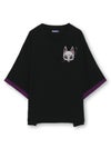 【雅結 -EN-】“狐面”総刺繍キモノスリーブ5分袖変形Tシャツ